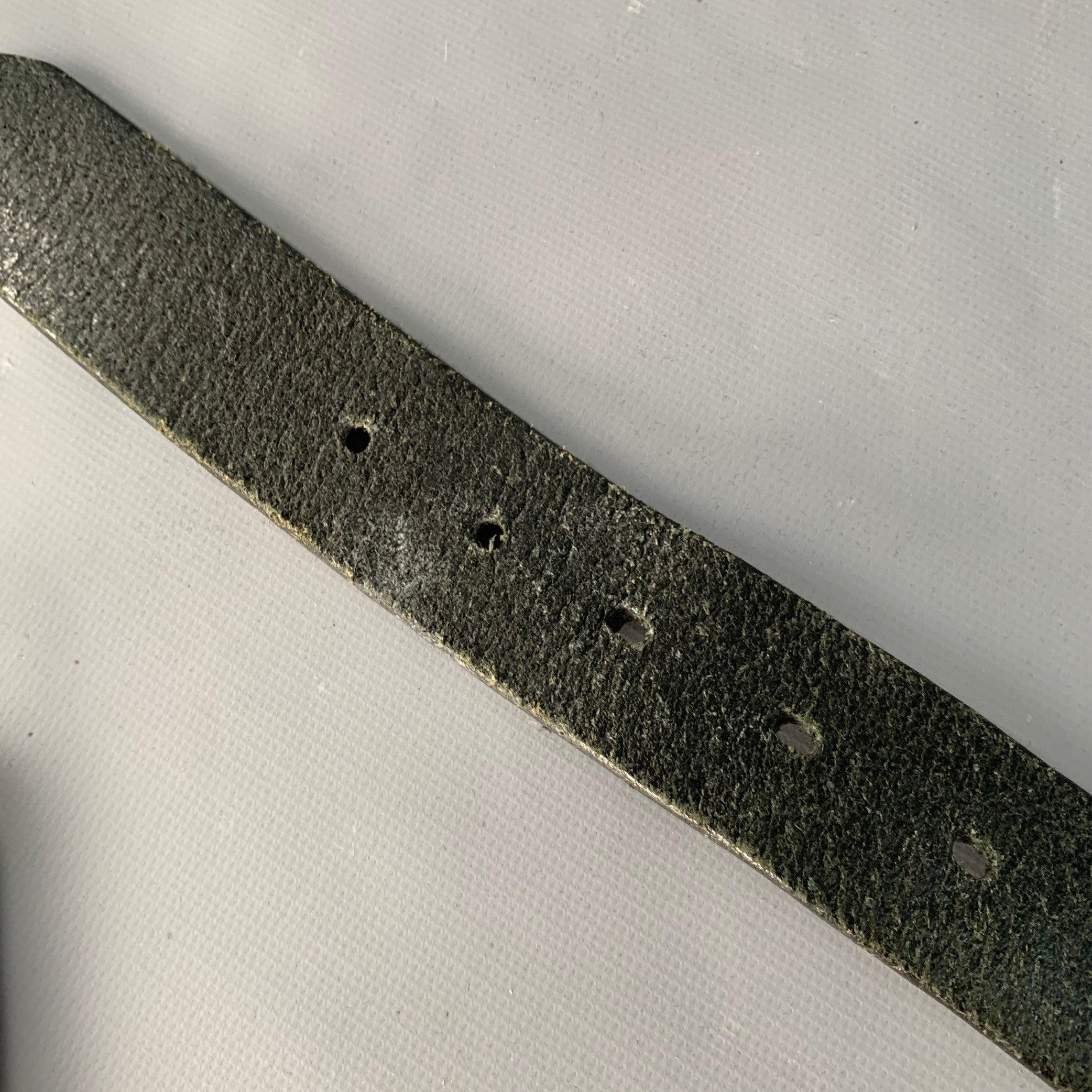 Cintura in pelle nera e argento COACH taglia M in vendita 3