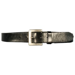 Cintura in pelle nera e argento COACH taglia M