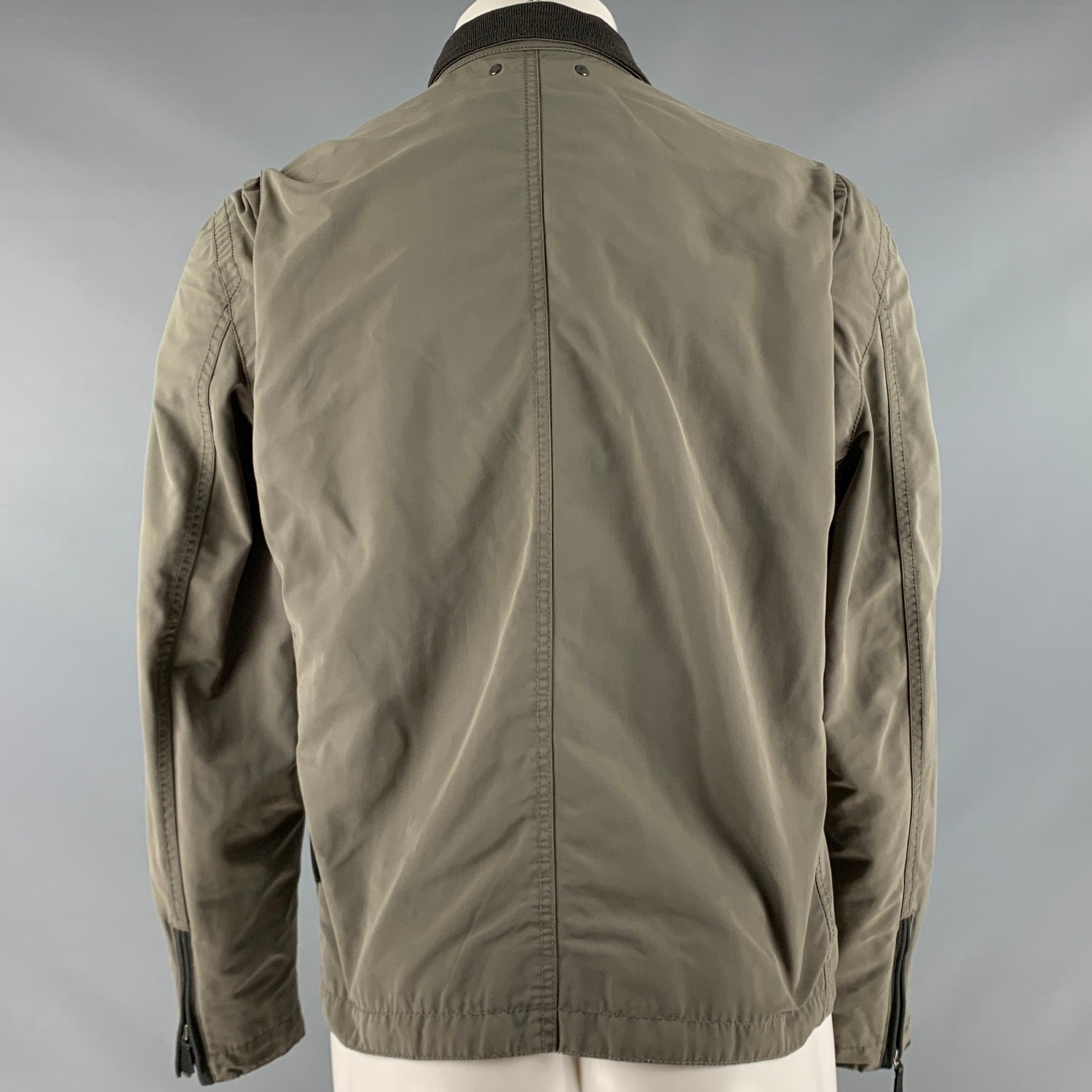 Men's COACH Size M Green Olive Windbreaker Jacket For Sale