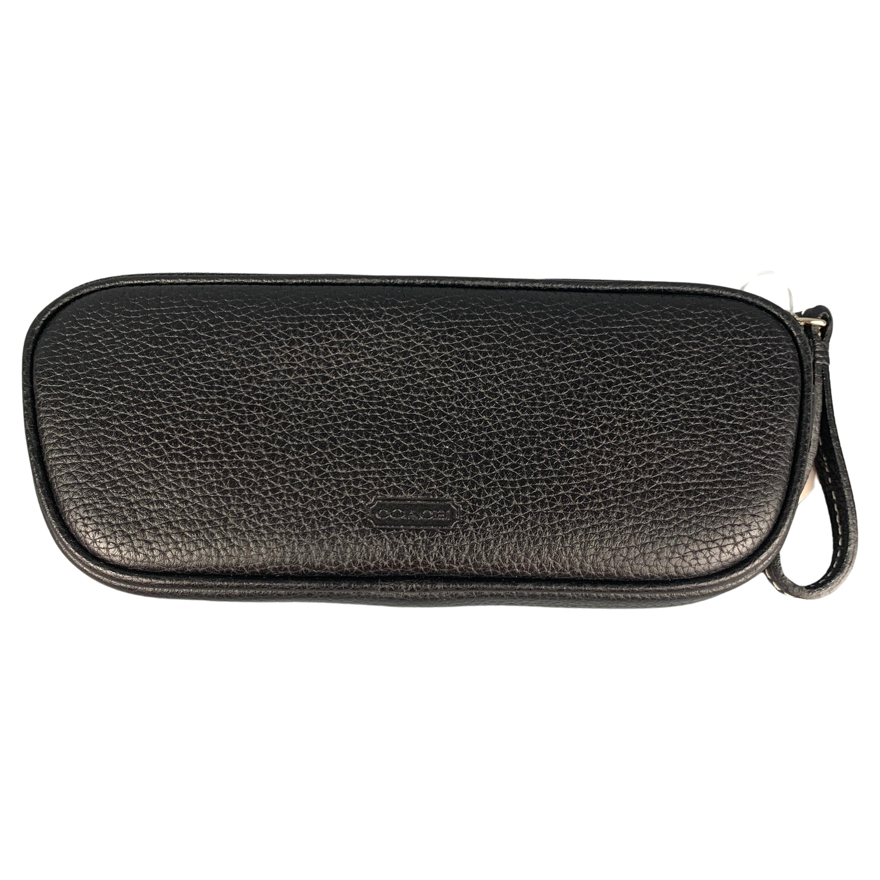 COACH Size One Size Black Textured Leather Coin Purse For Sale at 1stDibs