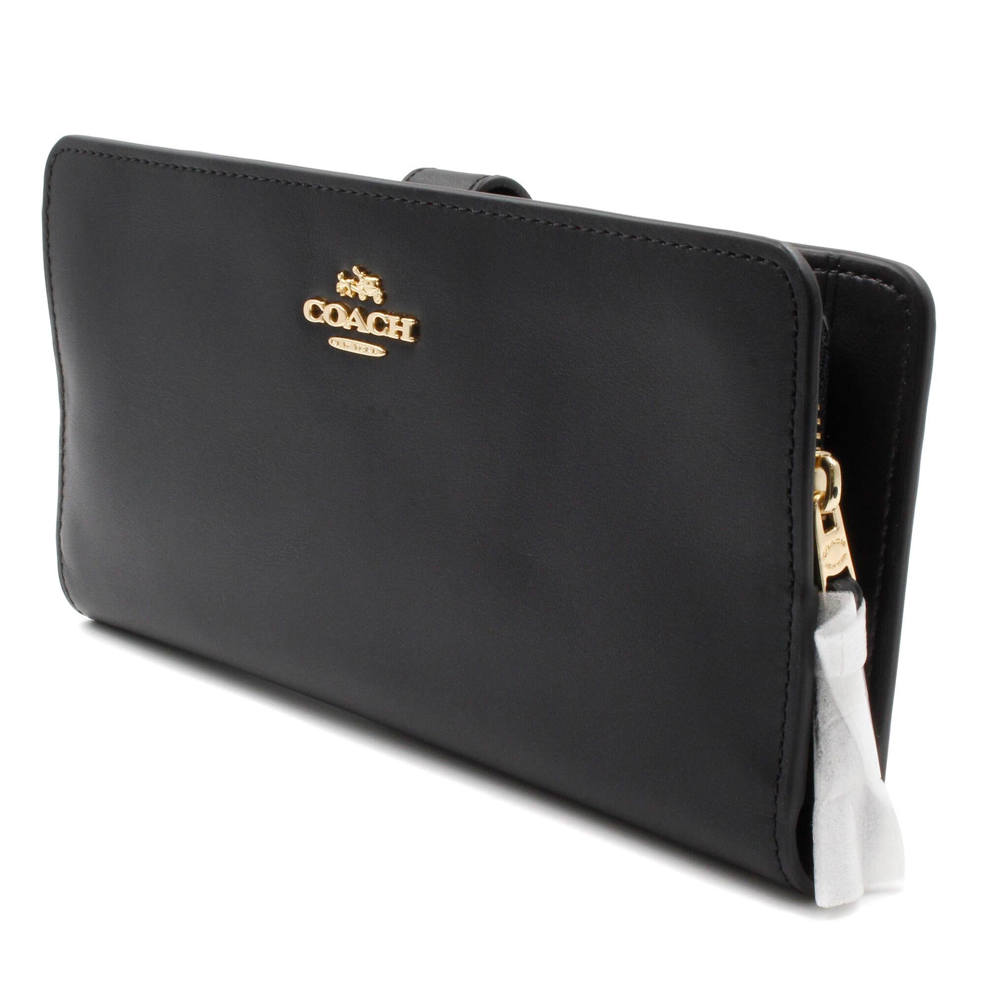 100% authentic smooth leather exterior elegant wallet, beautifully conceals a well-organized interior complete with 16 card slots, multiple full-length bill compartments, an ID window and a zippered coin pocket.
Three full-length bill compartments.