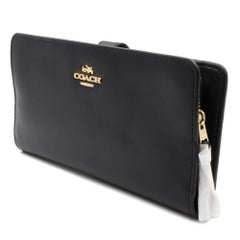 Coach Smooth Leather Skinny Black Womens Wallet 58586
