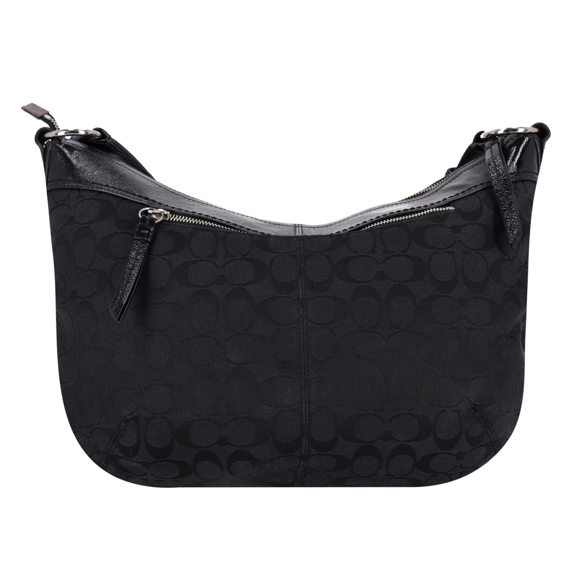 Noir Sac hobo Coach Soho Monogram Jacquard en vente