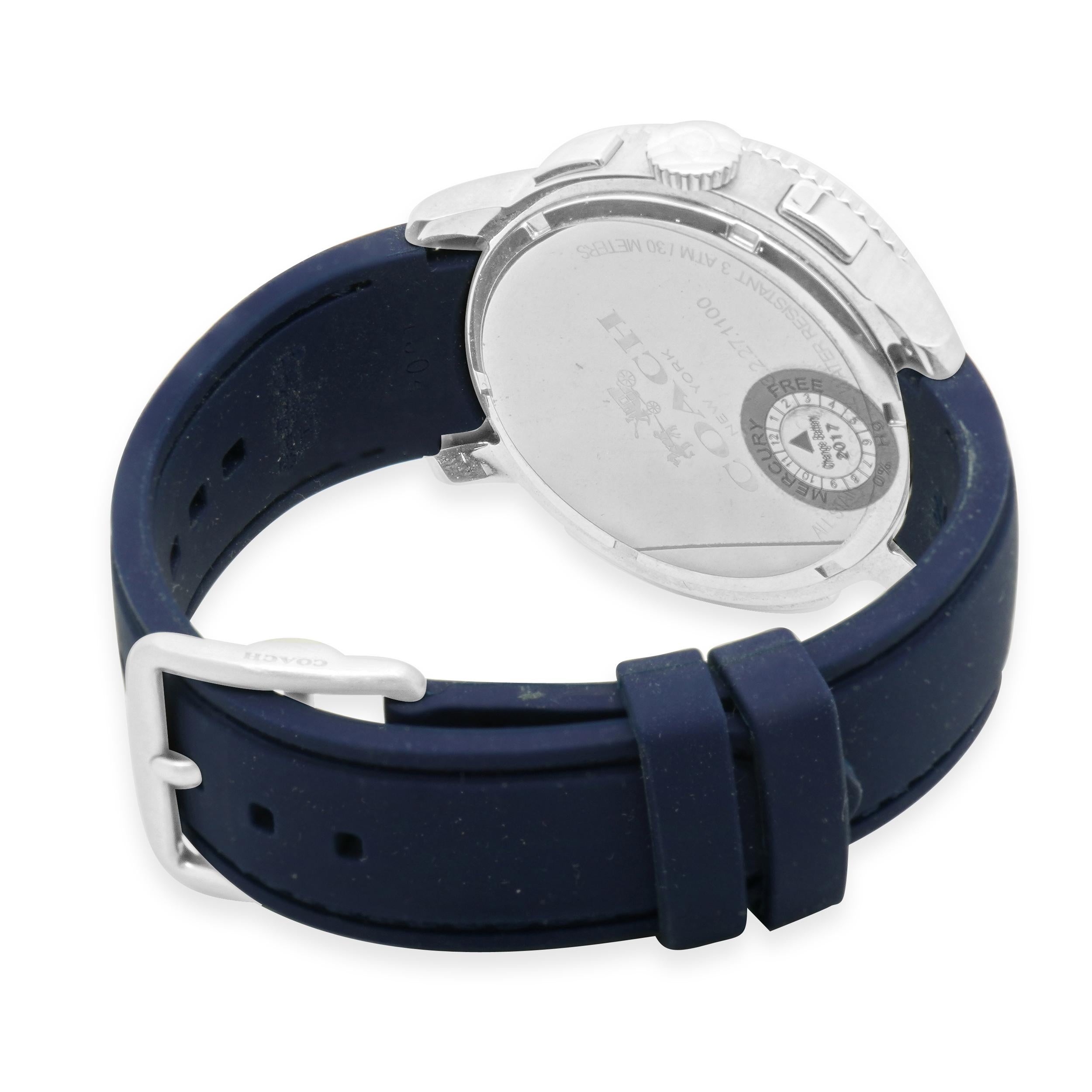 Coach Stainless Steel Bleeker Sport Chronograph 44mm In Excellent Condition For Sale In Scottsdale, AZ