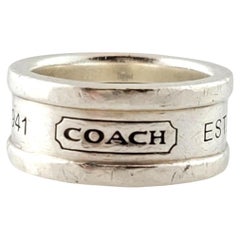 COACH Sterling Silver Est. 1941 Band Ring Size 8 #17656