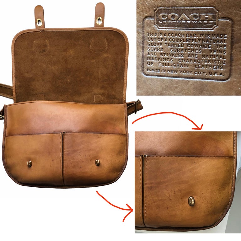 Coach Swag Bag Bonnie Cashin Large Leather Messenger Vintage 60s 
