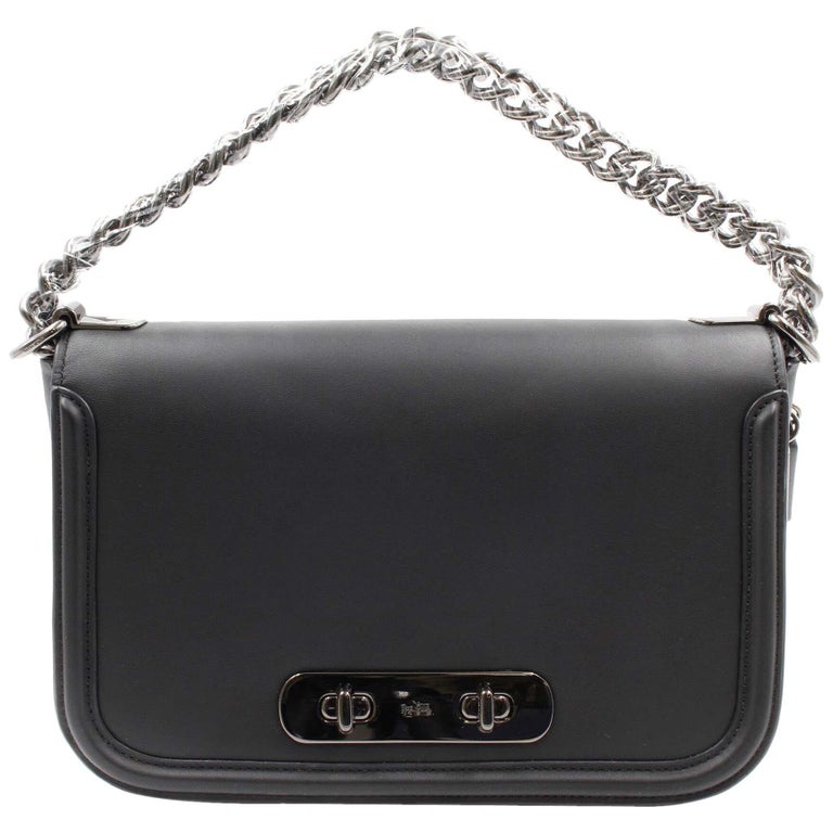 Coach Swagger Leather Gunmetal Hardware Crossbody Shoulder Womens Purse