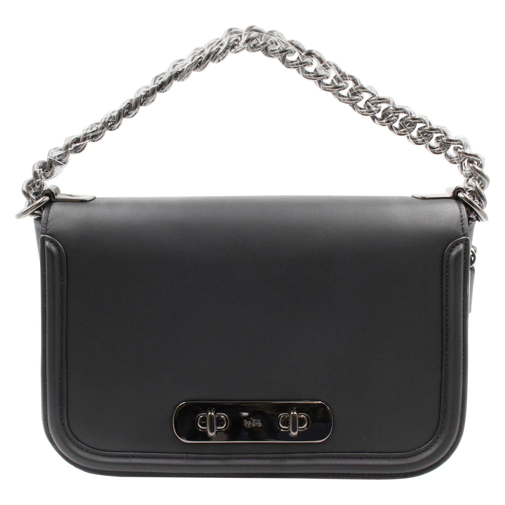 Coach Black Leather Turnlock Chain Crossbody Bag at 1stDibs  black coach  purse with gold chain, black coach bag with gold chain, coach black bag  with gold chain