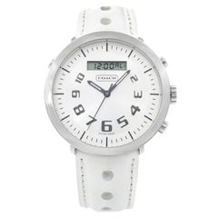 Coach Swiss Steel Leather Silver Dial Analog and Digital Unisex Watch 14600618