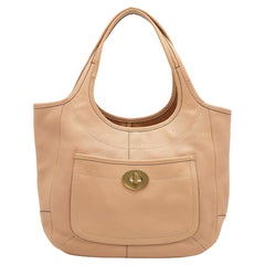Tote Coach Tan Pebbled Leather XL Ergo Legacy