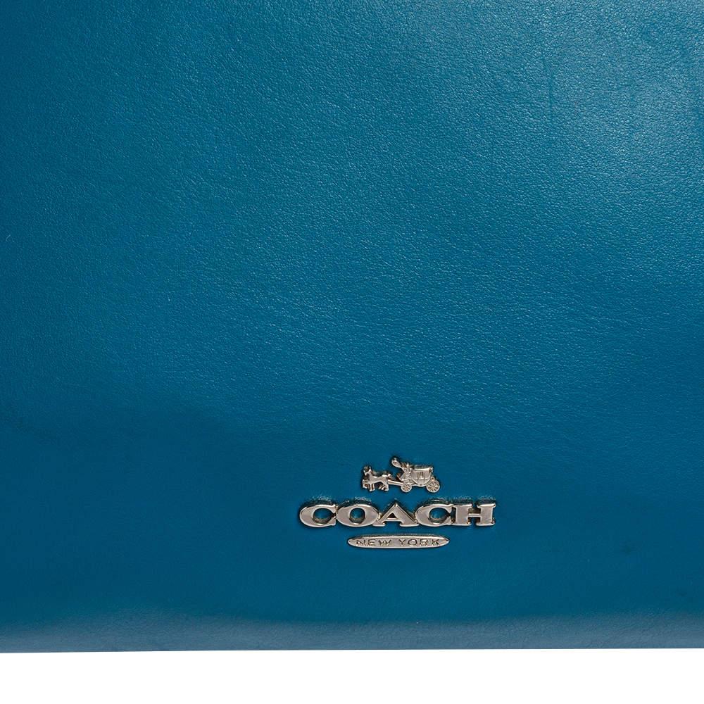 Coach Teal Blue Leather Crosby Double Zip Crossbody Bag 1