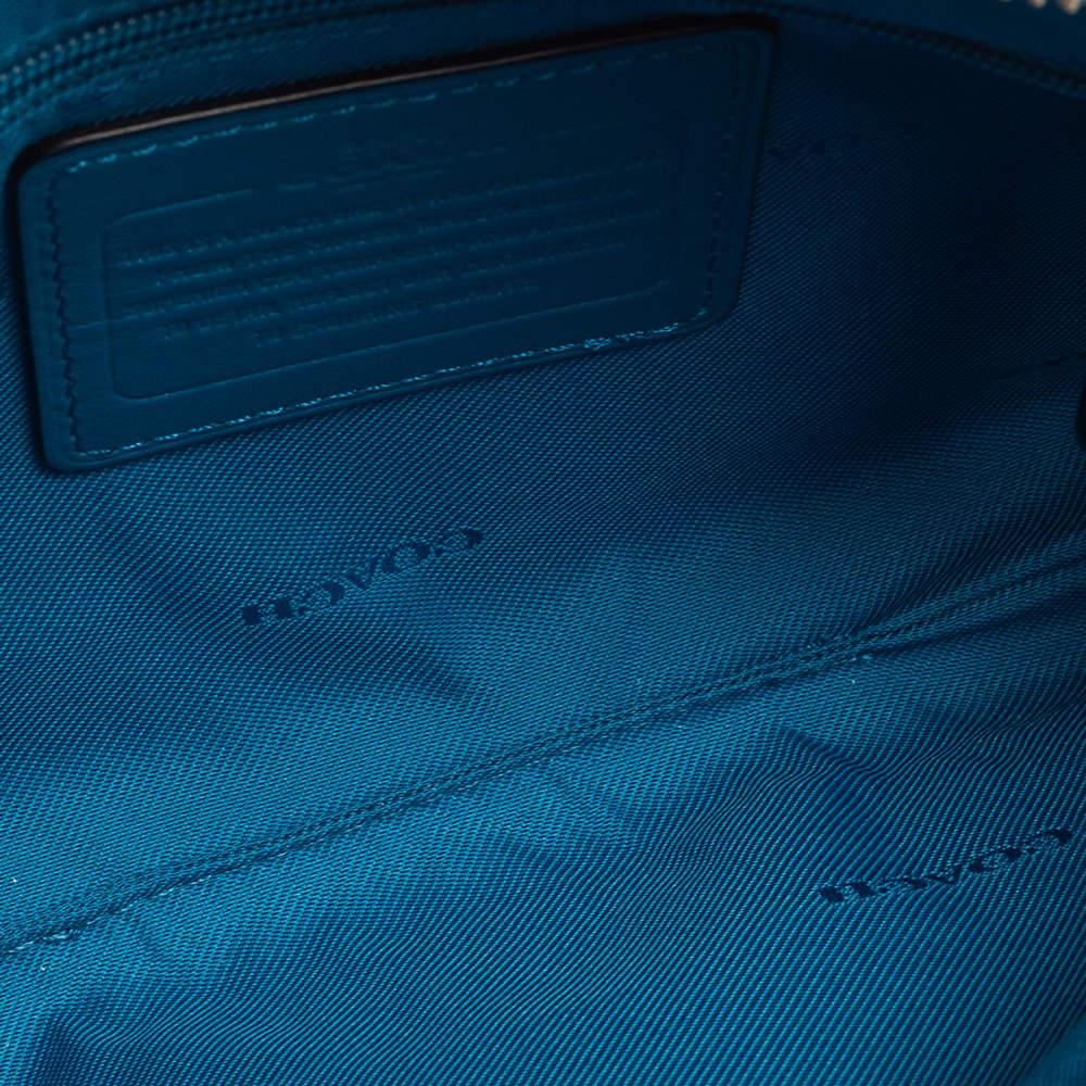 Coach Teal Blue Leather Crosby Double Zip Crossbody Bag 3