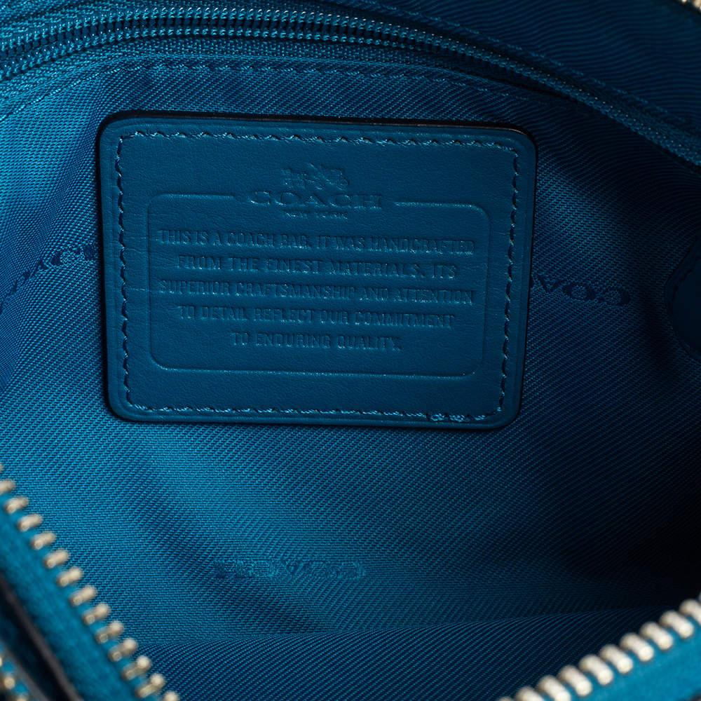 Coach Teal Blue Leather Crosby Double Zip Crossbody Bag 5