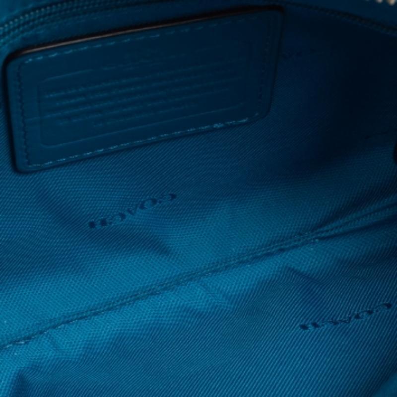 Coach Teal Blue Leather Crosby Double Zip Crossbody Bag 5