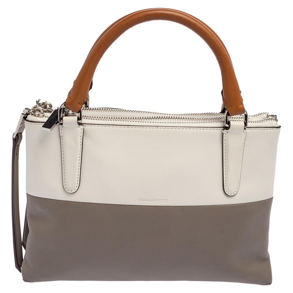 Coach Tricolor Leather Borough Convertible Tote