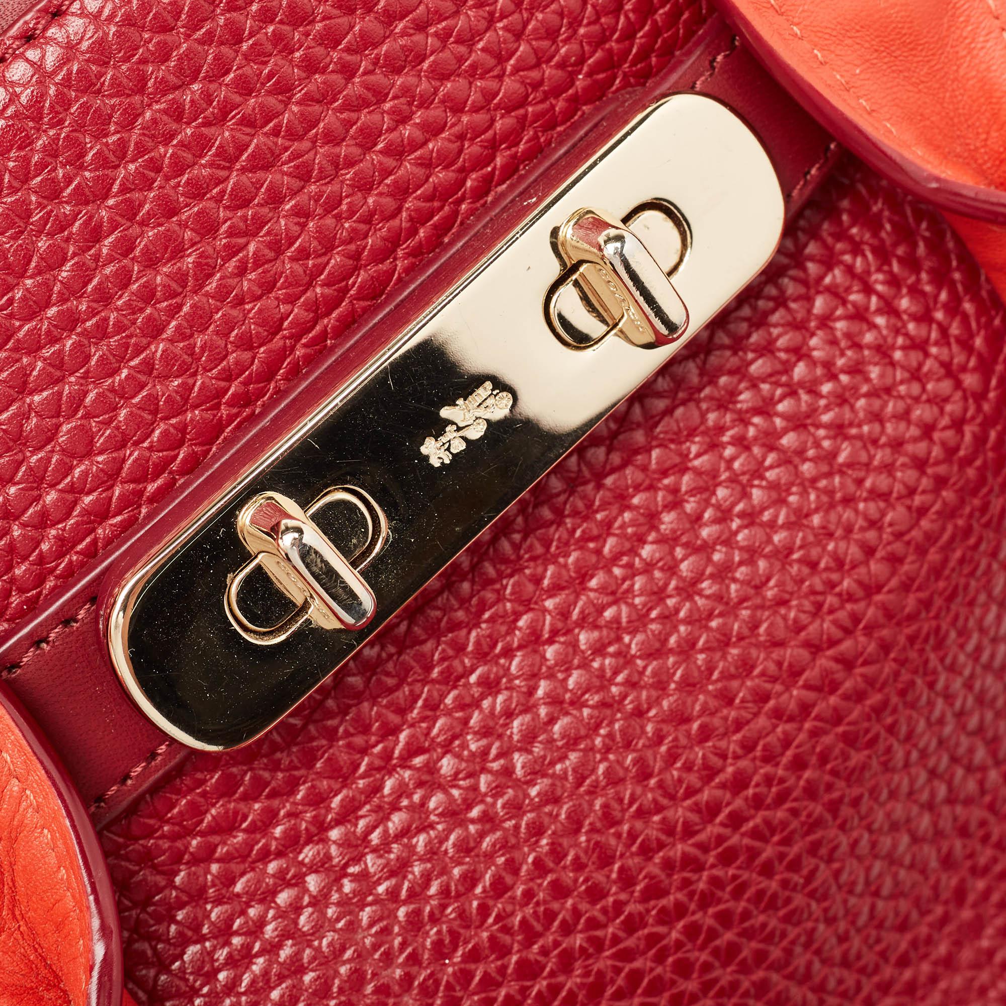 Coach Two Tone Red Leather Swagger 27 Carryall Tote 3