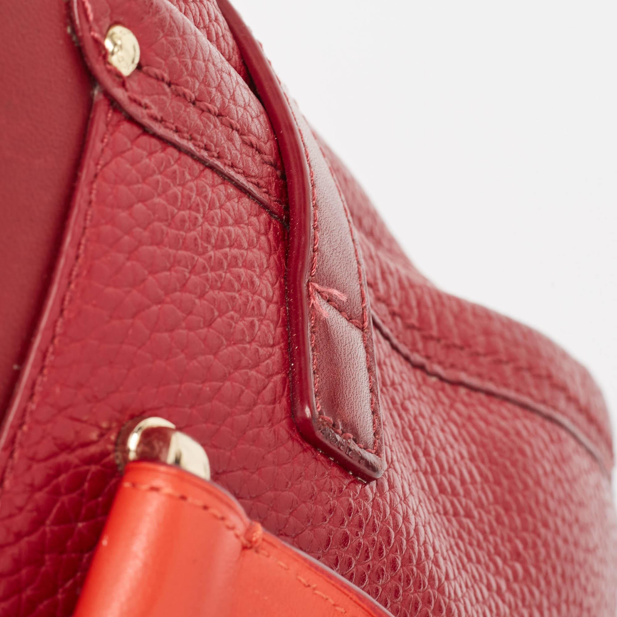 Coach Two Tone Red Leather Swagger 27 Carryall Tote 4
