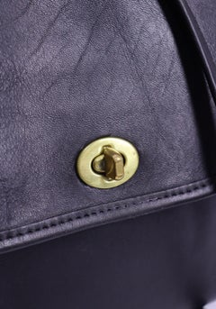 Coach Vintage Black Leather Turnlock Crossbody Bag
