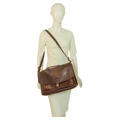 Coach Vintage Brown Leather Messenger Briefcase Satchel Made in USA 1970s