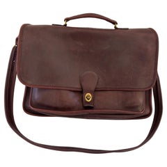 Coach Vintage Brown Leather Messenger Briefcase Satchel Made in USA 1970s
