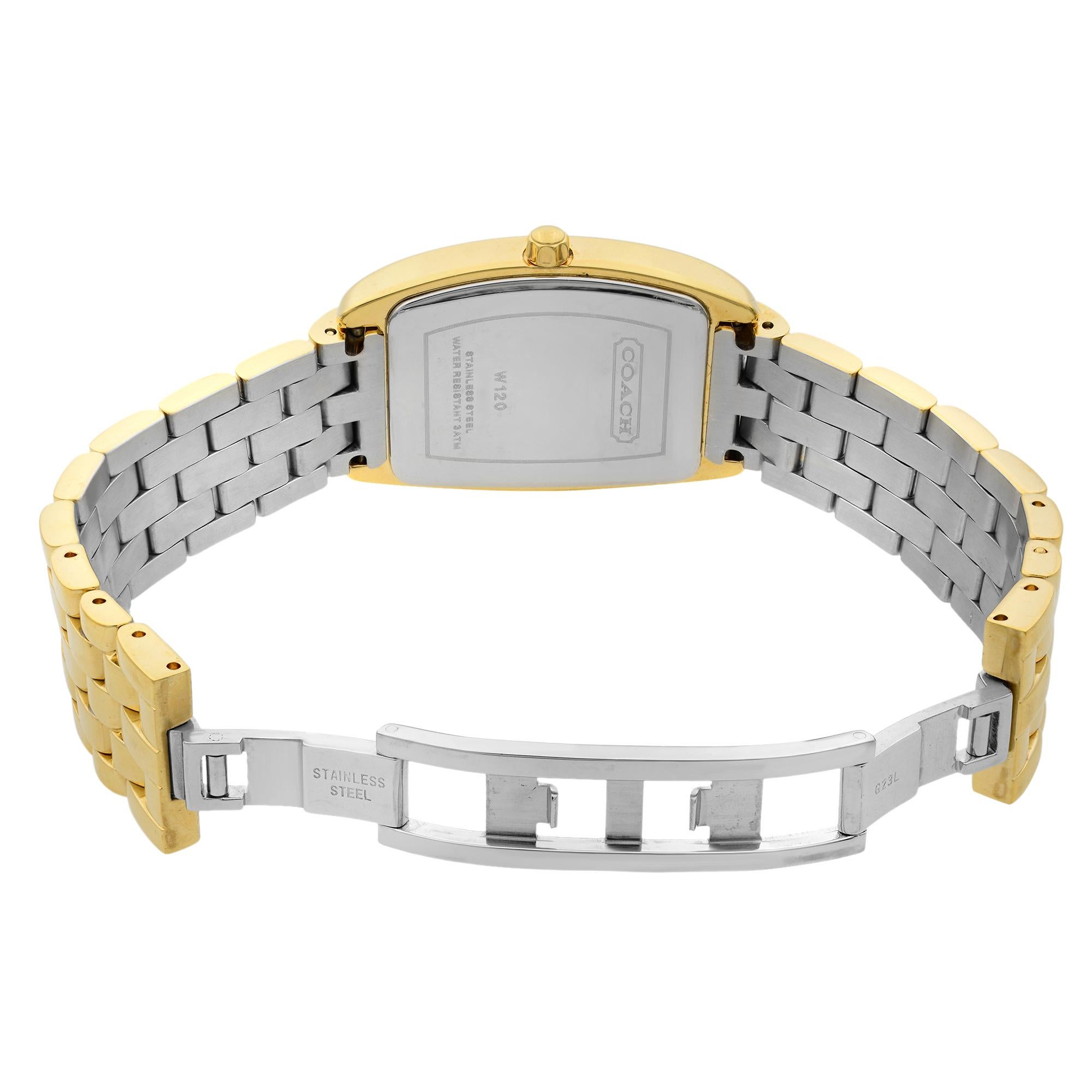 coach silver and gold watch