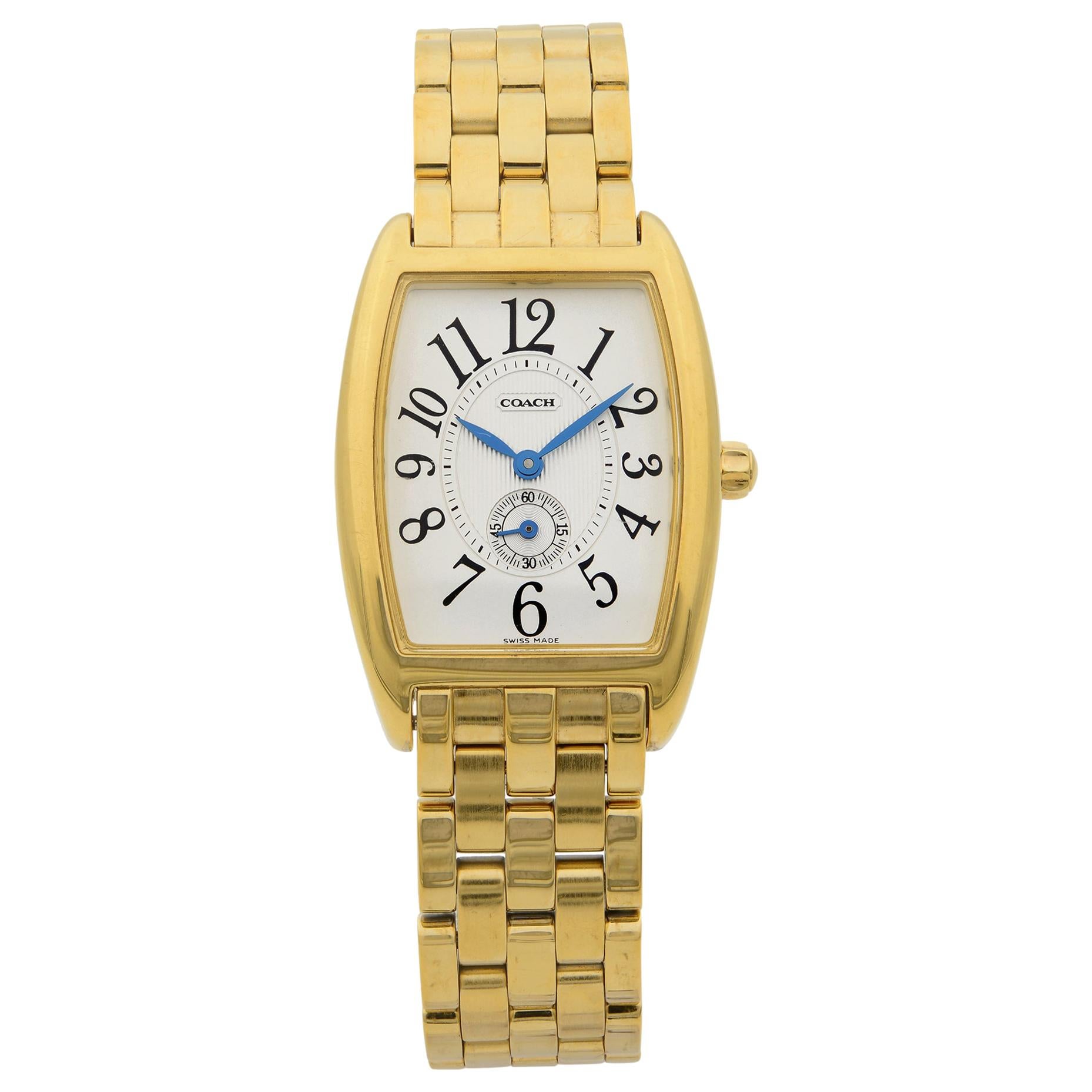 Coach W120 Gold-Plated Steel Silver Arabic Dial Quartz Ladies Watch 14500190