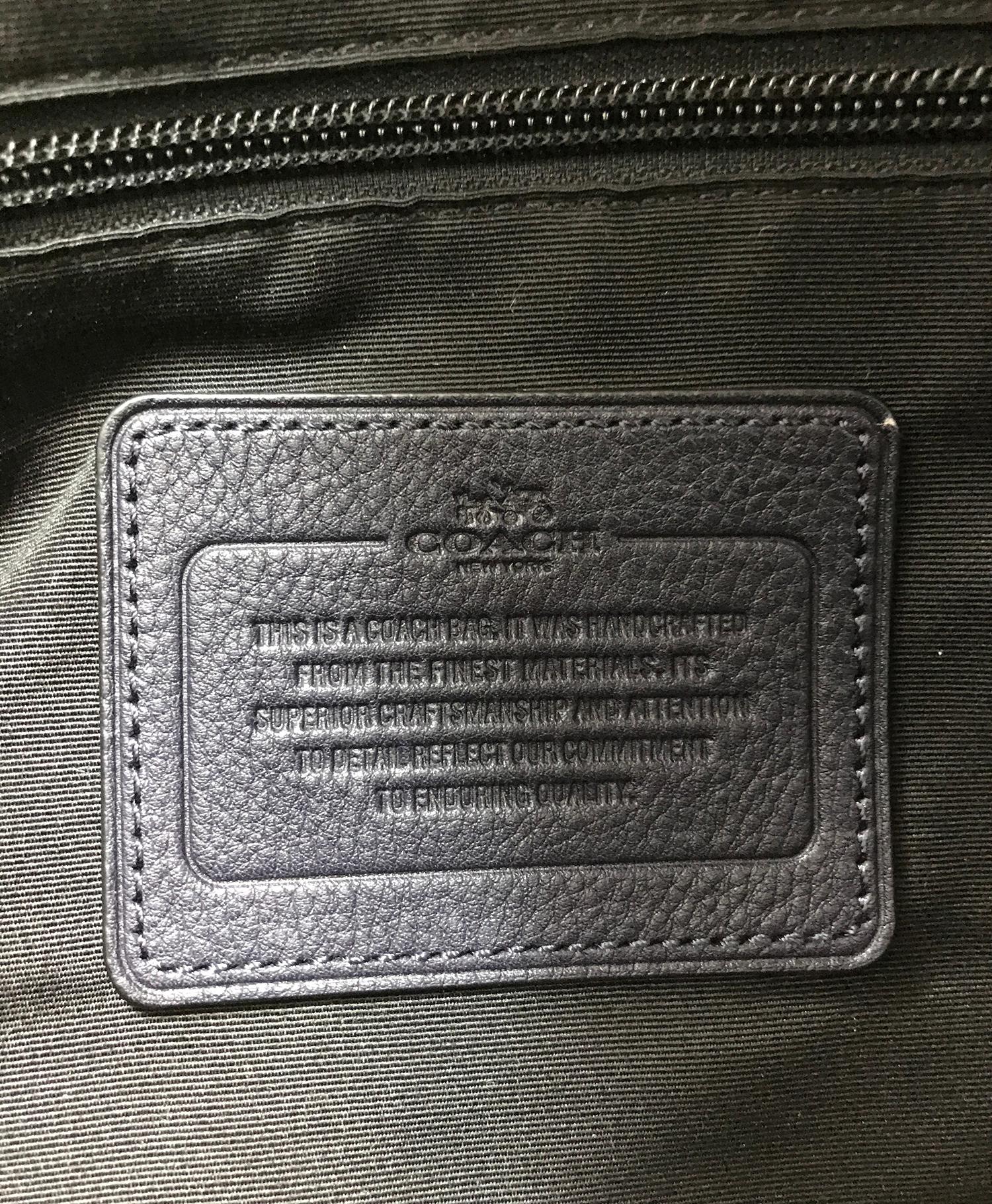 Coach Weiß Canvas Schwarz Leder Trim mit schwarz & Tan gedruckt Tote Bag 8