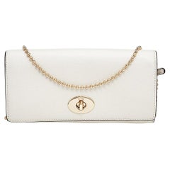 Coach White Leather Crosstown Wallet on Chain