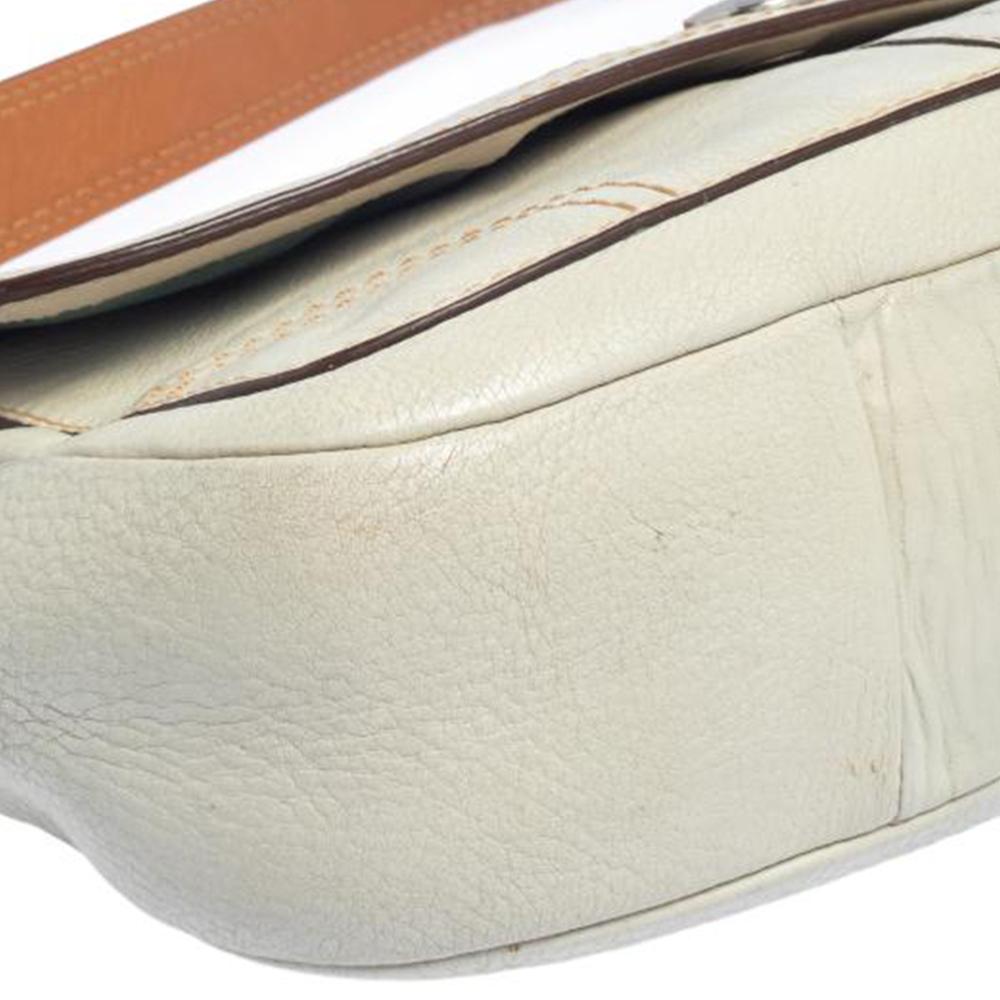 Coach White Leather Flap Shoulder Bag 3