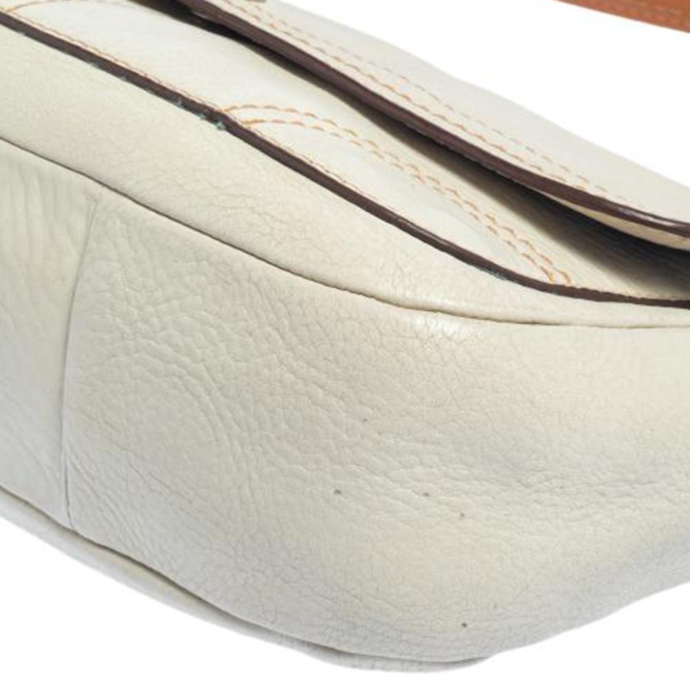 Coach White Leather Flap Shoulder Bag 1