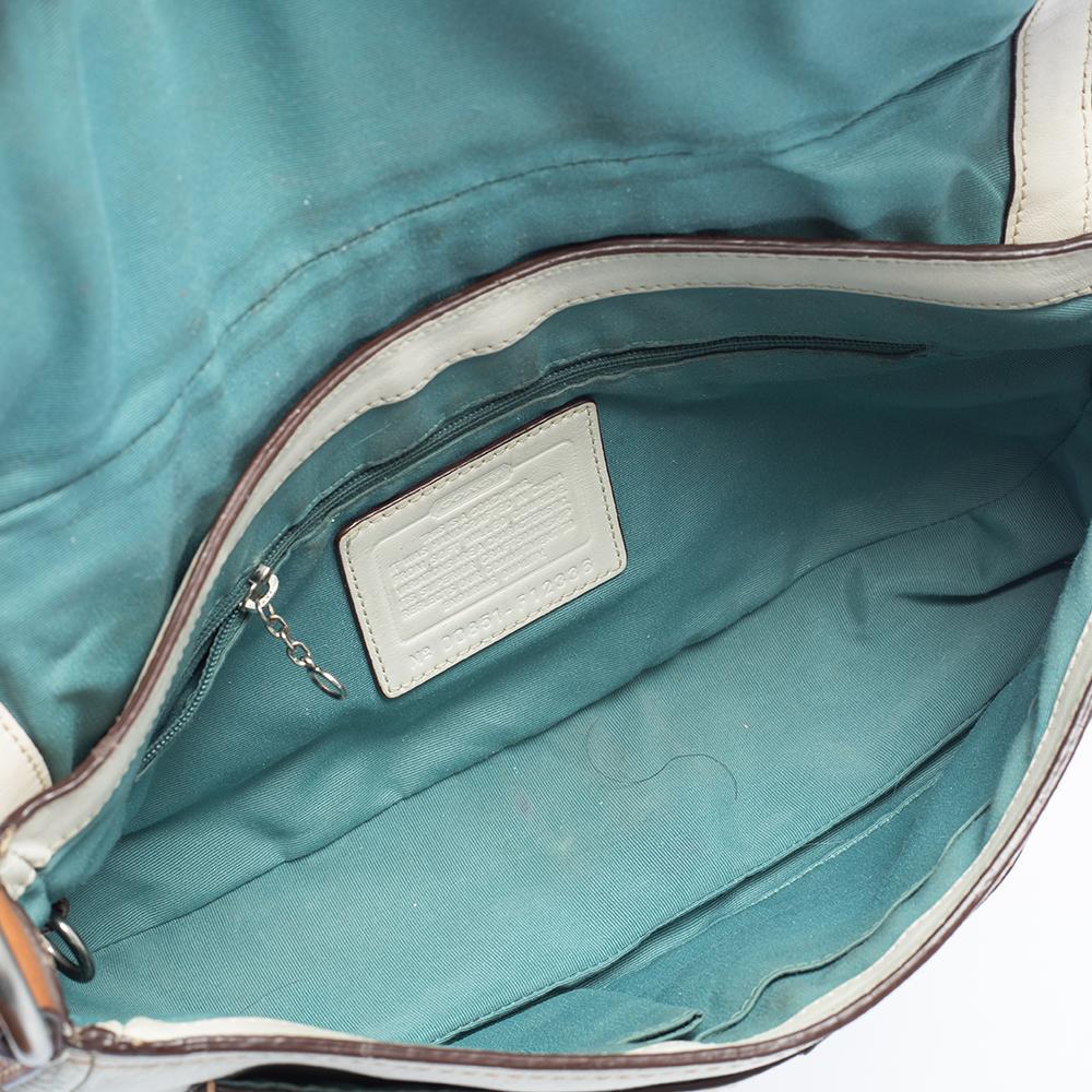 Coach White Leather Flap Shoulder Bag 2