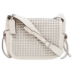 Prada Off White Saffiano Leather Mini Promenade Crossbody Bag For Sale ...