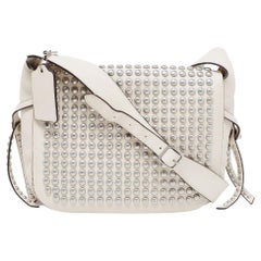 Coach White Leather Rivets Dakotah Crossbody Bag