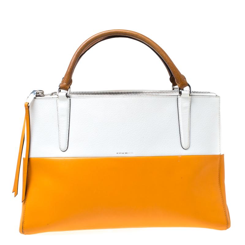 coach purse orange leather