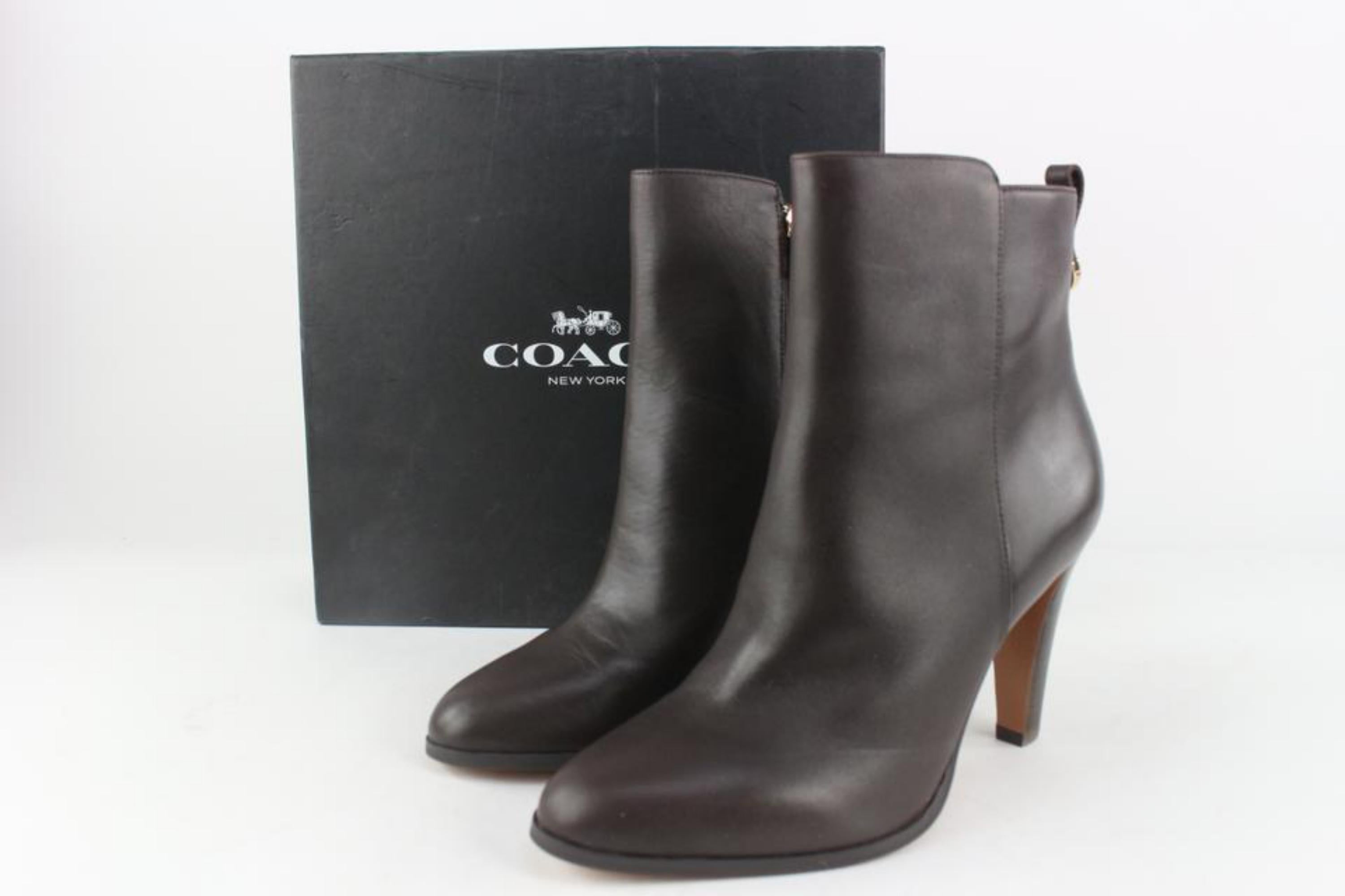 Coach Womens 9.5 Brown Soft Calf Jemma Chestnut Ankle Bootie Booties 3CO1113
Date Code/Serial Number: 7200084/F16
Made In: China
Measurements: Length: 9 