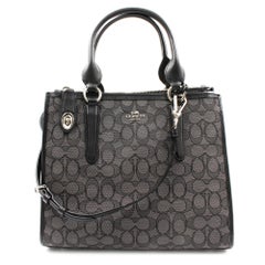 Coach Womens Crossbody Carryall Signature Tote Black Silver 33524-SVDK6