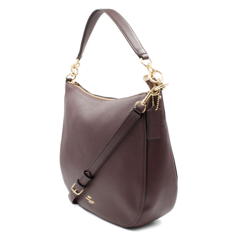 Coach Womens Polished Pebbled Oxblood Leather Chelsea 32 Hobo Bag 58036 at 1stdibs