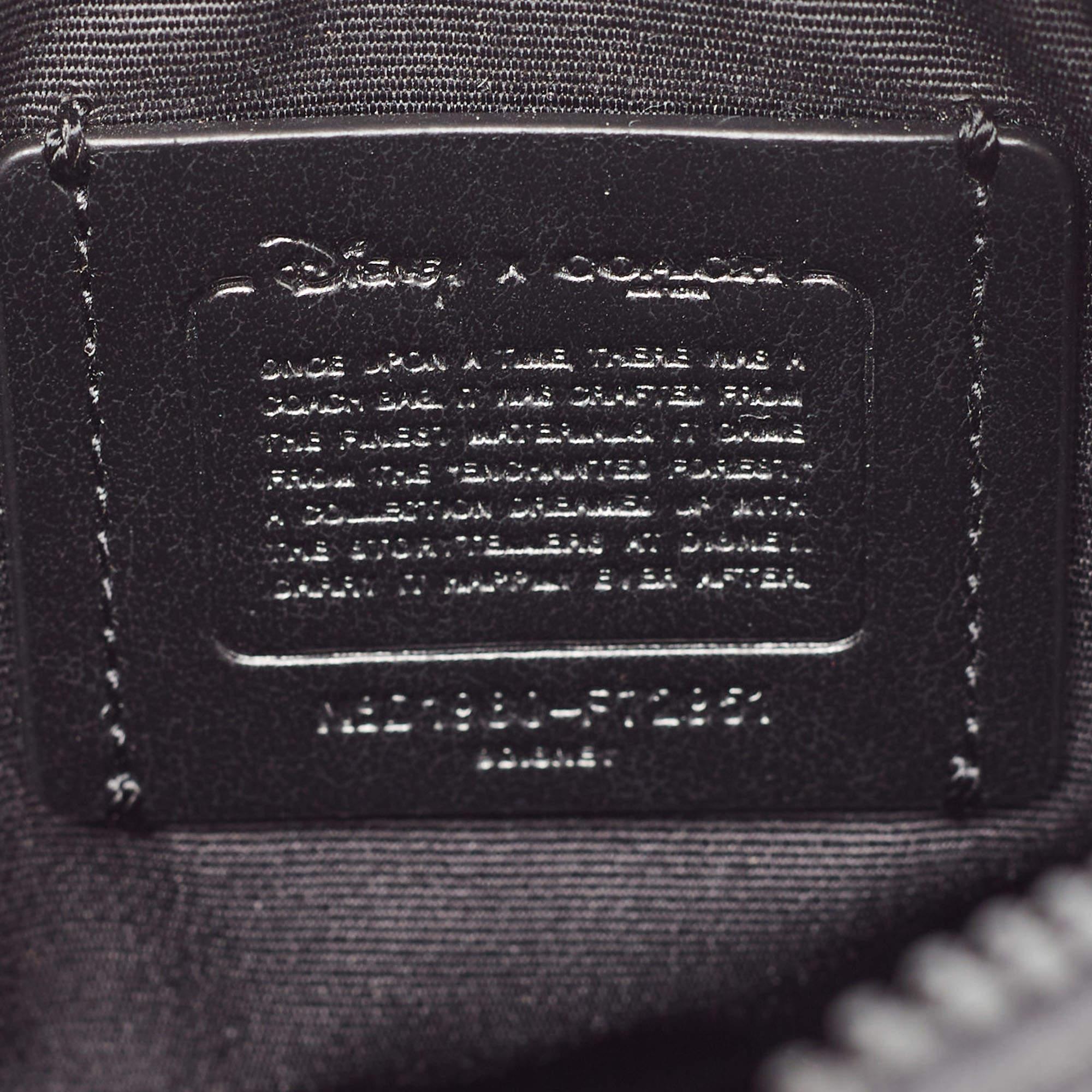 Coach X Disney Black/Beige Signature Coated Canvas and Leather Crossbody Bag 5