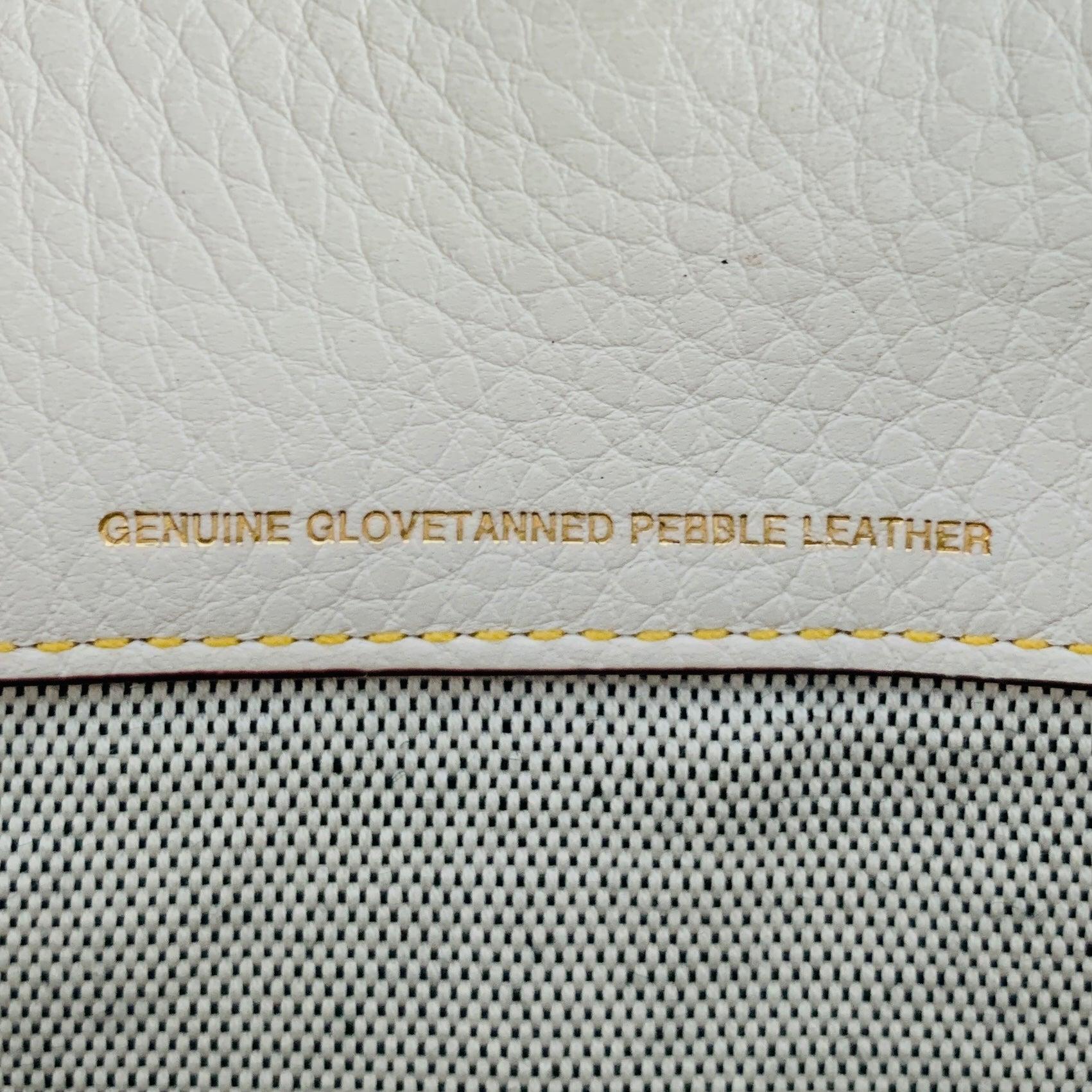 COACH x NASA White Multi Color Logo Pebble Grain Leather Bag For Sale 4