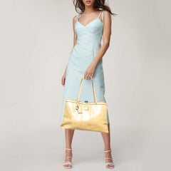 Coach Yellow Op Art Patent Leather Kisslock Tote