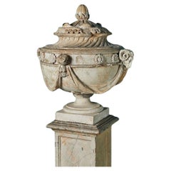 Antique Coade and Sealy Lidded Urn