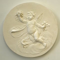 Plaster Roundel Depicting Autumn from The Four Seasons Set