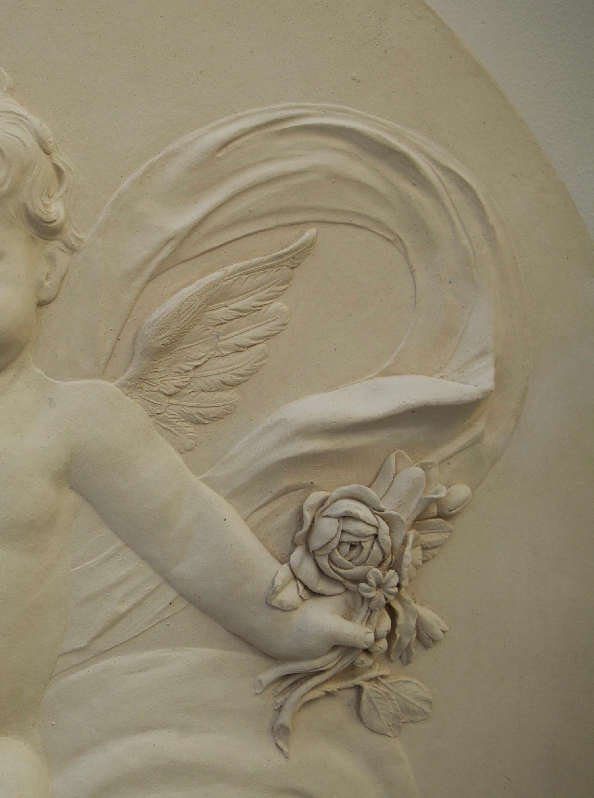 Plaster Roundel Depicting Spring from The Four Seasons Set - Beige Figurative Sculpture by Coade