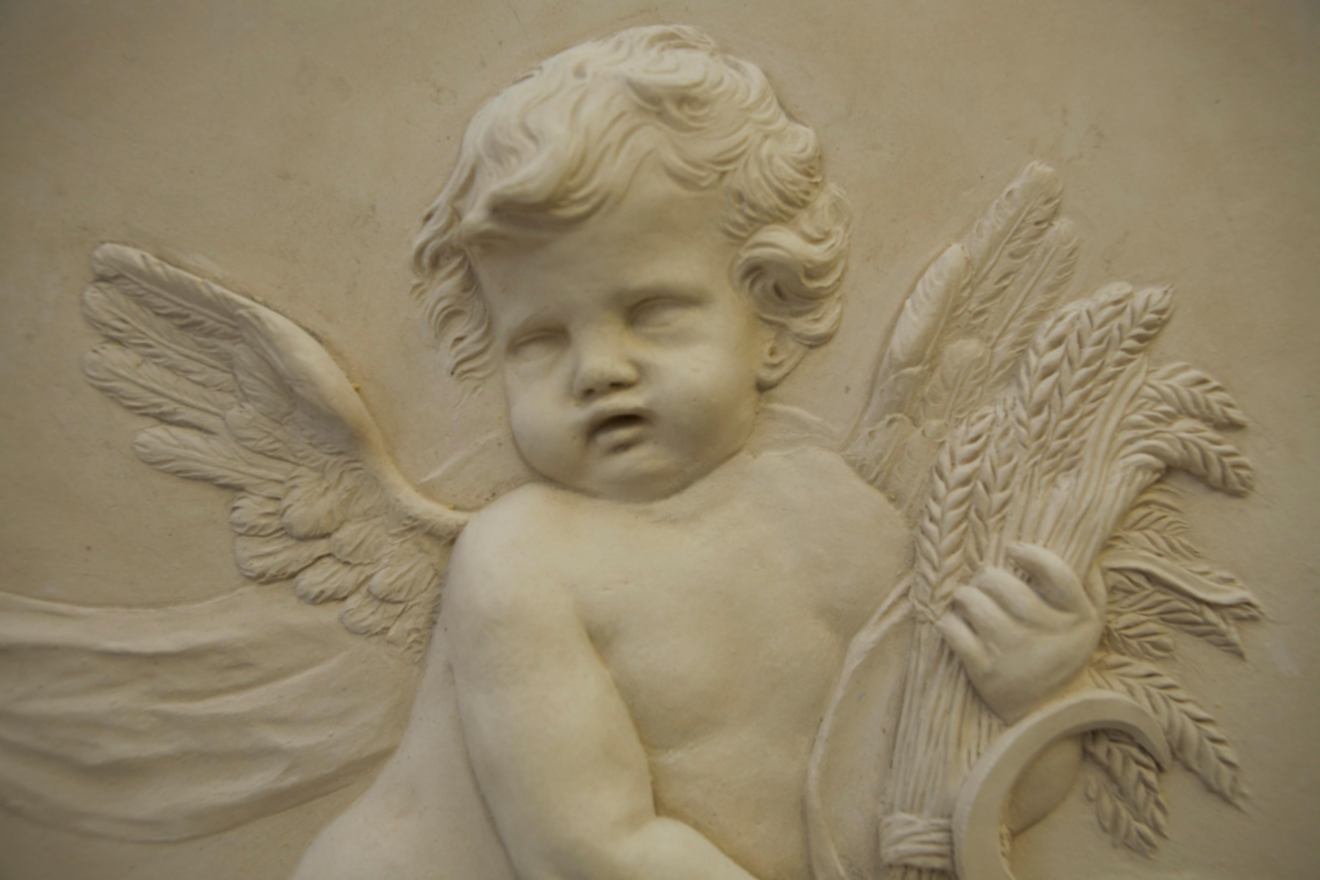 Plaster Roundel Depicting Summer from The Four Seasons Set - Beige Figurative Sculpture by Coade