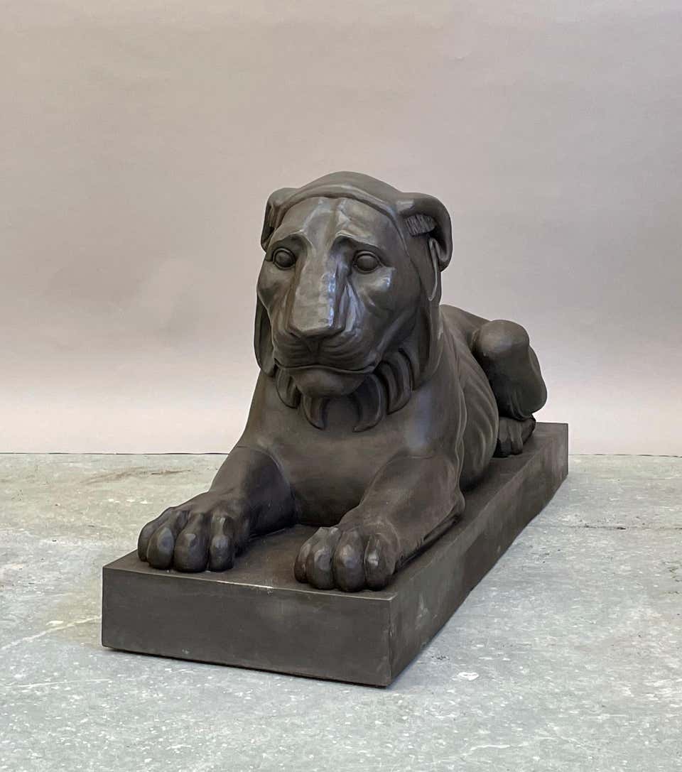 Coade Coade - 'Coade' Stone Model of a Classical Style (18th c) Seated Tiger ...