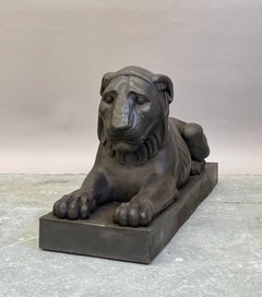 'Coade' Stone Egyptian Lion Outdoor Statue in Classical Style (18th c)