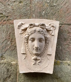 Coade Stone Decorative Keystone Female Head, in Classical Style (18th century)