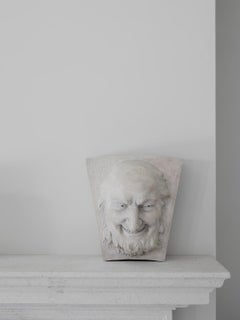 Coade Stone Decorative Keystone Male Head in Classical Style (18th c)