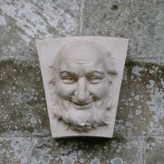 Coade Stone Decorative Keystone Male Head in Classical Style (18th c)