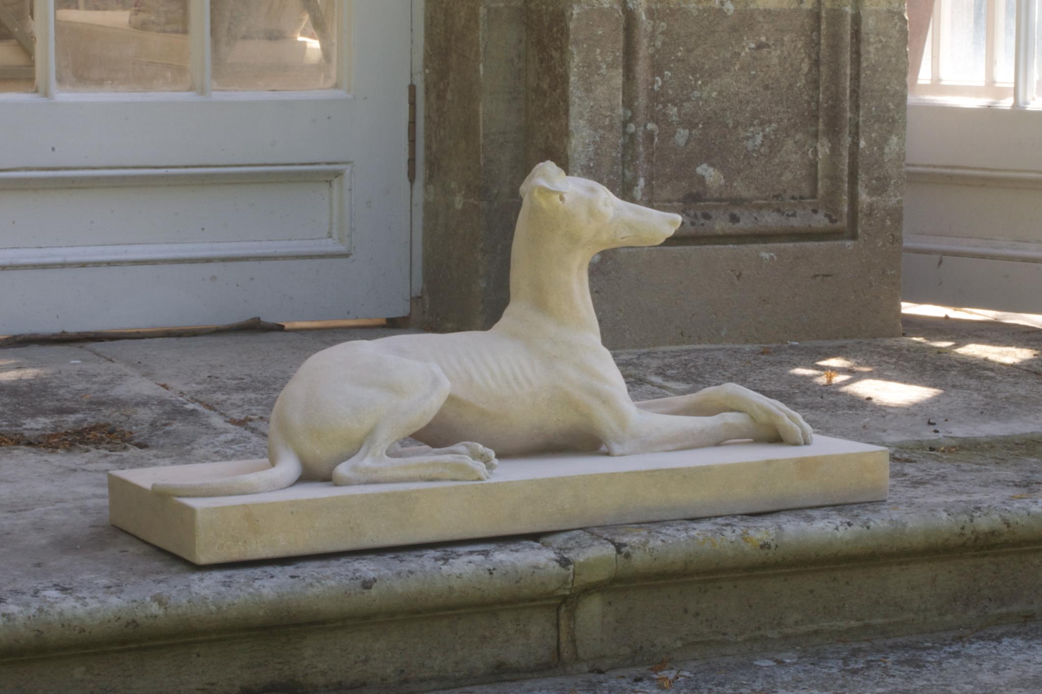 'Coade' Stone Pair of Whippets  1